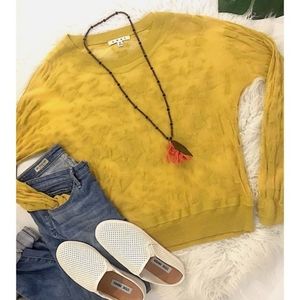 Cabi Ochre Burnout Sweater
